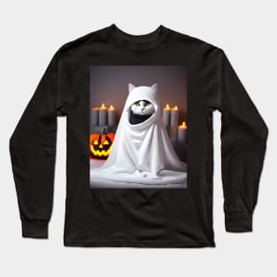 halloween cat - Modern digital art Long Sleeve T-Shirt